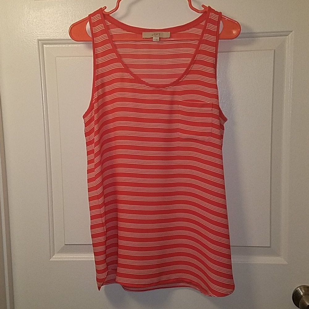 Loft Chiffon Flowy Striped Blousey Tank Size M